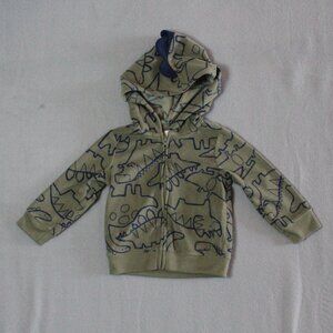 Carter’s Just One You Dino Zip-Up Hoodie Olive Green Baby Boy 12M